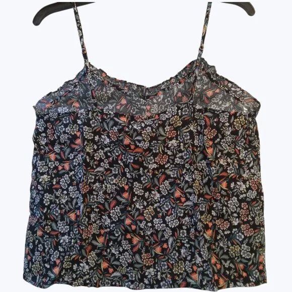 a.n.a Womens Floral Ruffle Trim Cami Size M - Picture 2 of 7
